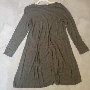 Old Navy Long Sleeve  Forest Green Swing Dress, Size M